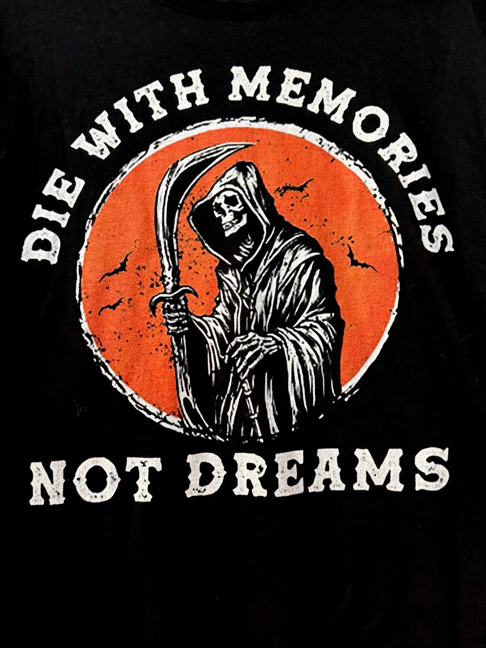 🔥Die with Memories Not Dreams Grim Reaper Graphic T-shirt Size XXL